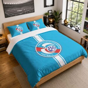 Housse De Couette RC Strasbourg Alsace 15 Parure de lit Ensemble De Literie - RCSA Ligue 1