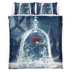 Housse De Couette Rose – La Belle et la Bête « Forever Love » Parure de lit Ensemble De Literie