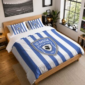 Housse De Couette SC Bastia 08 Parure de lit Ensemble De Literie - SCB Ligue 2