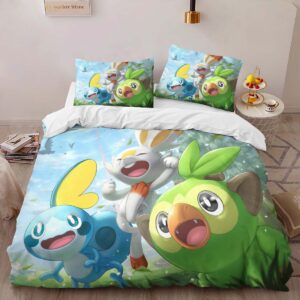 Alternative view of Housse De Couette Scorbunny, Grookey & Sobble Pokémon 2 Parure de lit Ensemble De Literie