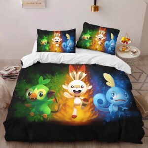 Alternative view of Housse De Couette Scorbunny, Grookey & Sobble Pokémon 3 Parure de lit Ensemble De Literie
