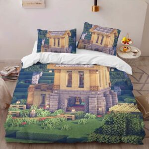 Alternative view of Housse De Couette Maison en Bouleau Simple dans Minecraft Parure de lit Ensemble De Literie