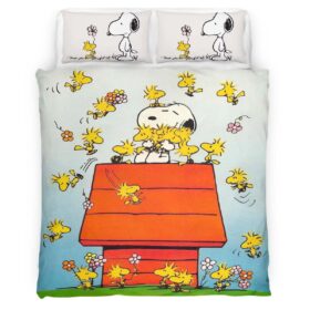 Housse De Couette Snoopy Câlin Beagle Parure de lit Ensemble De Literie