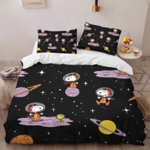 Alternative view of Housse De Couette Snoopy et Woodstock vers la lune Parure de lit Ensemble De Literie