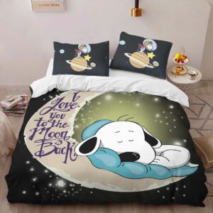 Alternative view of Housse De Couette Snoopy vers la lune 4 Parure de lit Ensemble De Literie