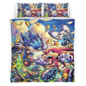 Housse De Couette Sonic the Hedgehog 19 Parure de lit Ensemble De Literie