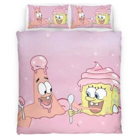 Housse De Couette Bob l’éponge et Patrick l’étoile de mer 2 Parure de lit Ensemble De Literie