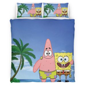 Housse De Couette Bob l’éponge et Patrick l’étoile de mer Parure de lit Ensemble De Literie