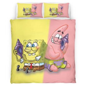 Housse De Couette Bob l’éponge et Patrick l’étoile de mer 4 Parure de lit Ensemble De Literie