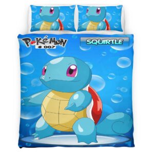 Housse De Couette Carapuce Pokémon 3 Parure de lit Ensemble De Literie