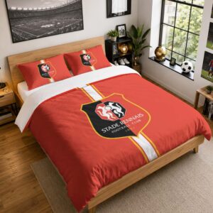 Housse De Couette Stade Rennais FC 18 Parure de lit Ensemble De Literie - SRFC Ligue 1