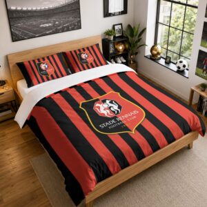 Housse De Couette Stade Rennais FC 19 Parure de lit Ensemble De Literie - SRFC Ligue 1