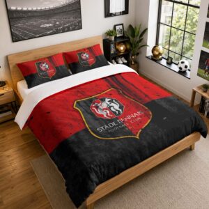 Housse De Couette Stade Rennais FC 2 Parure de lit Ensemble De Literie - SRFC Ligue 1