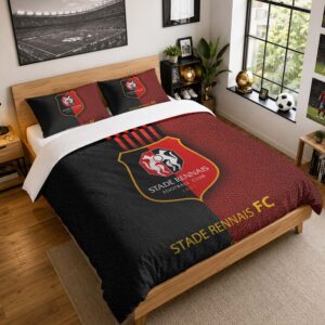 Housse De Couette Stade Rennais FC 6 Parure de lit Ensemble De Literie - SRFC Ligue 1