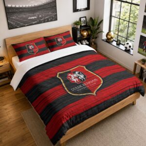 Housse De Couette Stade Rennais FC 7 Parure de lit Ensemble De Literie - SRFC Ligue 1