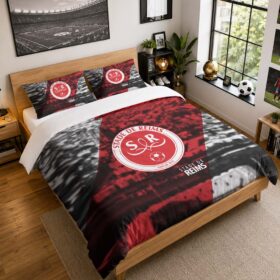 Housse De Couette Stade de Reims 01 Parure de lit Ensemble De Literie – SDR Ligue 1
