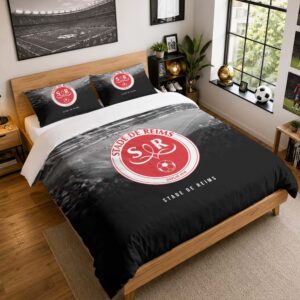 Housse De Couette Stade de Reims 03 Parure de lit Ensemble De Literie - SDR Ligue 1
