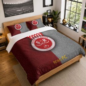 Housse De Couette Stade de Reims 04 Parure de lit Ensemble De Literie – SDR Ligue 1