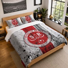 Housse De Couette Stade de Reims 09 Parure de lit Ensemble De Literie – SDR Ligue 1