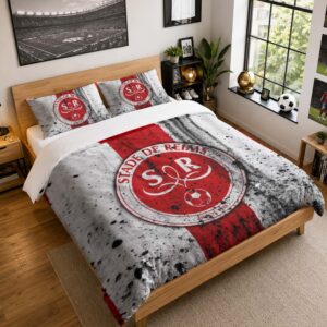 Housse De Couette Stade de Reims 09 Parure de lit Ensemble De Literie - SDR Ligue 1