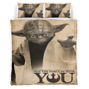 Housse De Couette Star Wars Yoda « Que la Force soit avec toi » Parure de lit Ensemble De Literie
