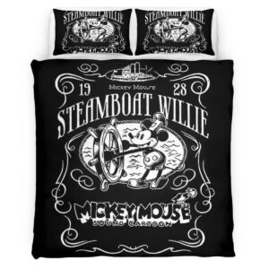 Housse De Couette Mickey Mouse Steamboat Willie 2 Parure de lit Ensemble De Literie