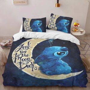Alternative view of Housse De Couette Stitch « Je t’aime jusqu’à la lune et retour » Parure de lit Ensemble De Literie