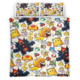 Housse De Couette Personnages Super Mario 31 Parure de lit Ensemble De Literie