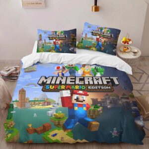 Alternative view of Housse De Couette Super Mario Style Minecraft Parure de lit Ensemble De Literie