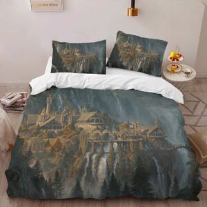 Alternative view of Housse De Couette Le Seigneur des Anneaux – Rivendell et la Cascade Parure de lit Ensemble De Literie