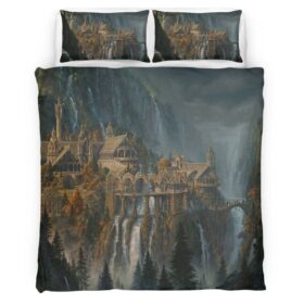 Housse De Couette Le Seigneur des Anneaux – Rivendell et la Cascade Parure de lit Ensemble De Literie