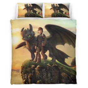 Housse De Couette Krokmou et Harold Dragons 02 Parure de lit Ensemble De Literie