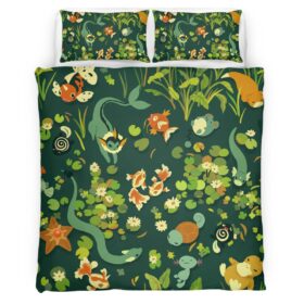 Housse De Couette Pokémon Type Eau 3 Parure de lit Ensemble De Literie