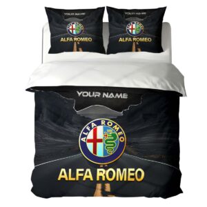Housse de Couette Alfa Romeo – Parure de Lit Voiture de Luxe à Motif