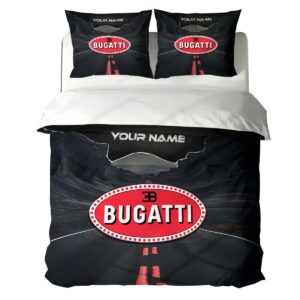 Housse de Couette Bugatti – Parure de Lit Voiture de Luxe à Motif