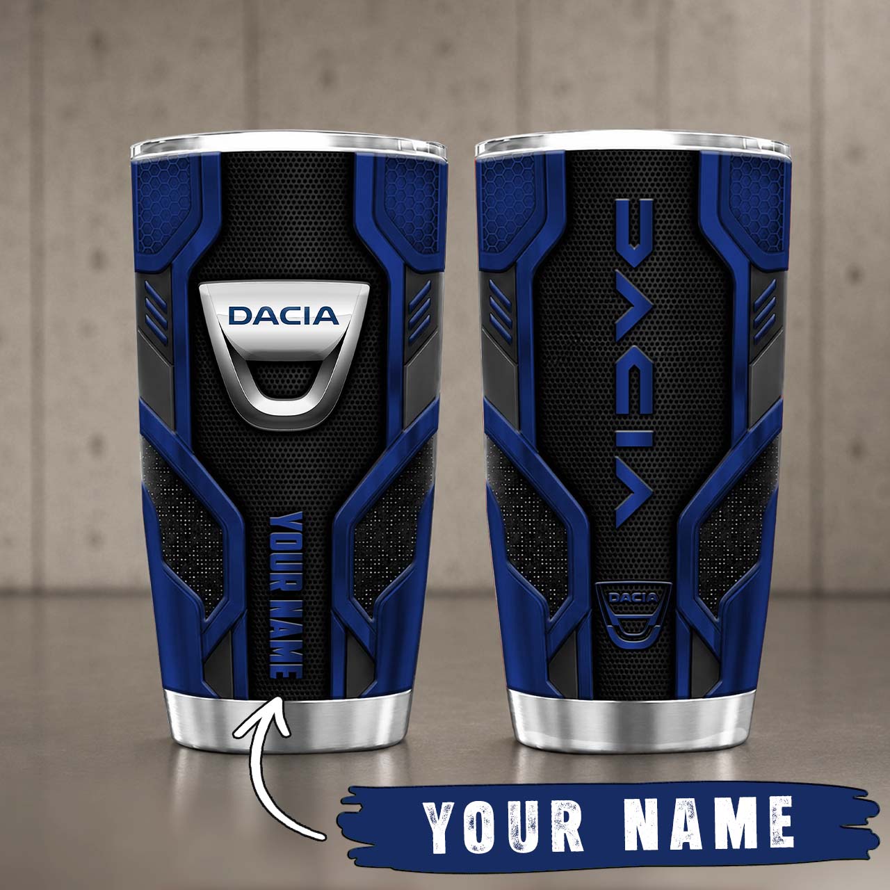 Gobelet Isotherme Dacia 20oz | Mug de Voyage Armure Carbone 3D – Image 8