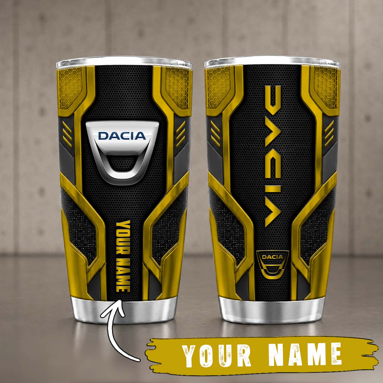 Gobelet Isotherme Dacia 20oz | Mug de Voyage Armure Carbone 3D – Image 2