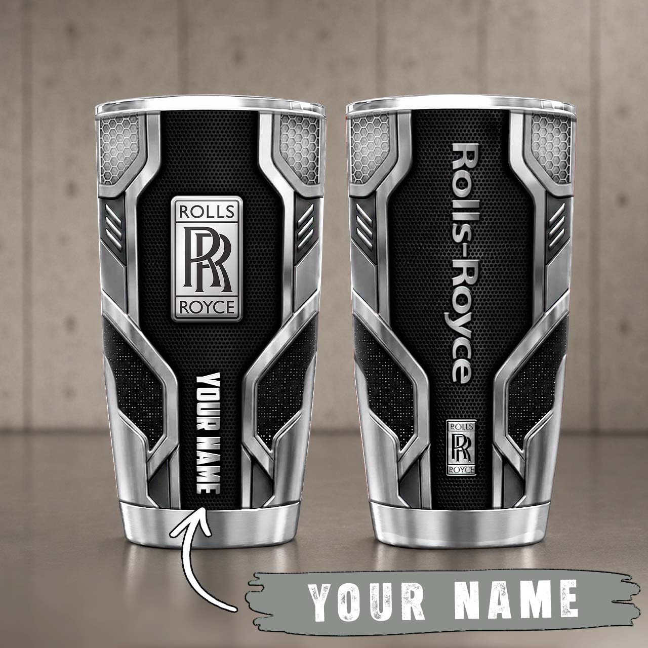 Gobelet Isotherme Rolls Royce 20oz | Mug de Voyage Armure Carbone 3D – Image 6