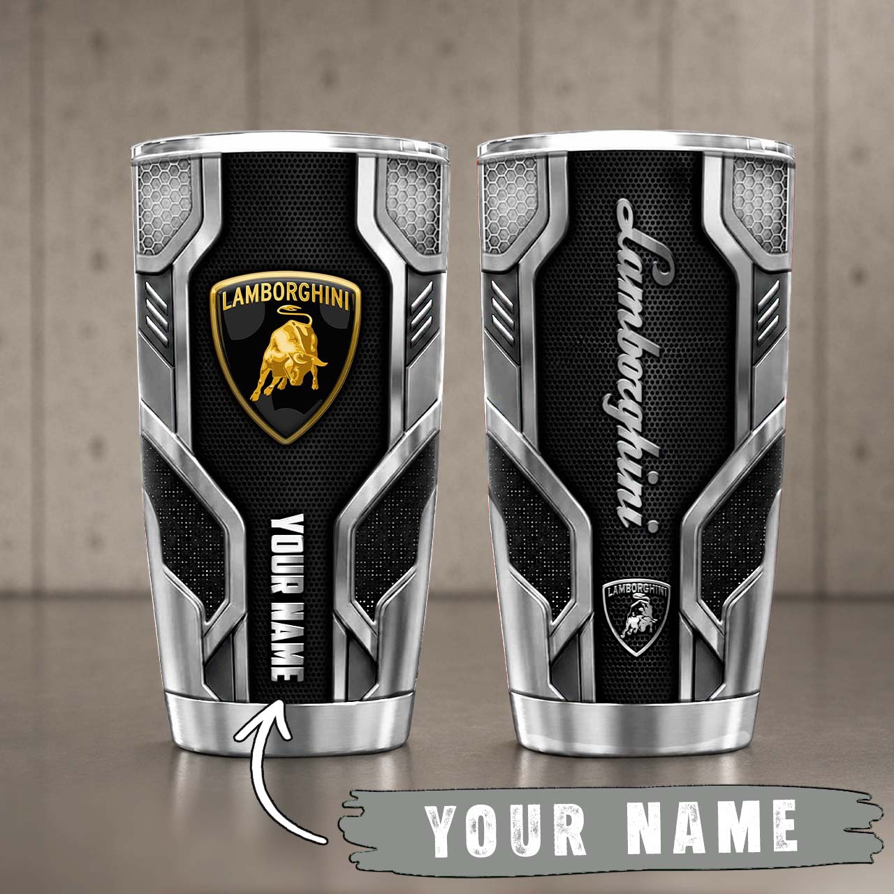 Gobelet Isotherme Lamborghini 20oz | Mug de Voyage Armure Carbone 3D – Image 6