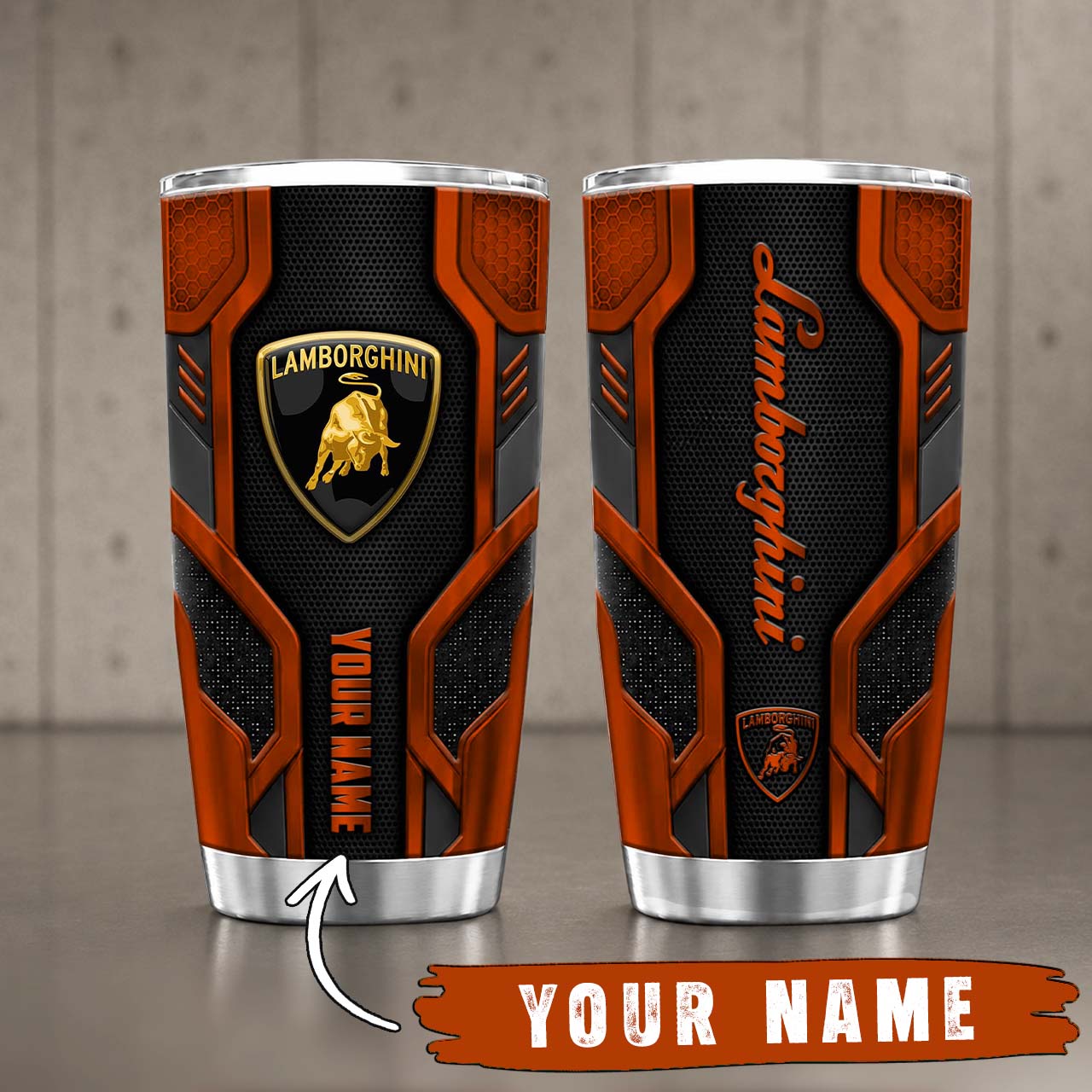 Gobelet Isotherme Lamborghini 20oz | Mug de Voyage Armure Carbone 3D – Image 4