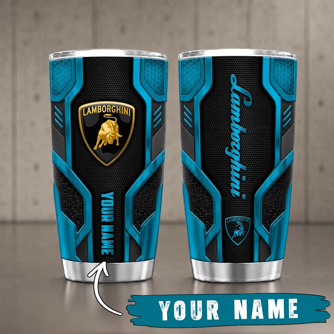 Gobelet Isotherme Lamborghini 20oz | Mug de Voyage Armure Carbone 3D – Image 3