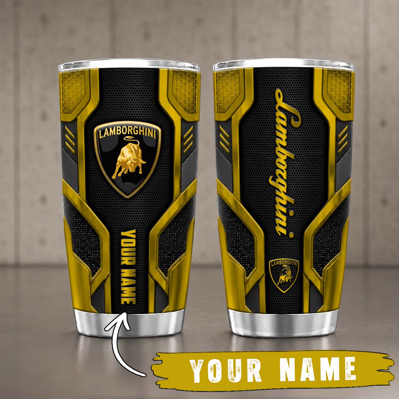 Gobelet Isotherme Lamborghini 20oz | Mug de Voyage Armure Carbone 3D – Image 2