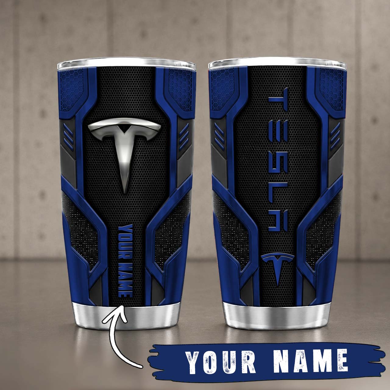 Gobelet Isotherme Tesla 20oz | Mug de Voyage Armure Carbone 3D – Image 8
