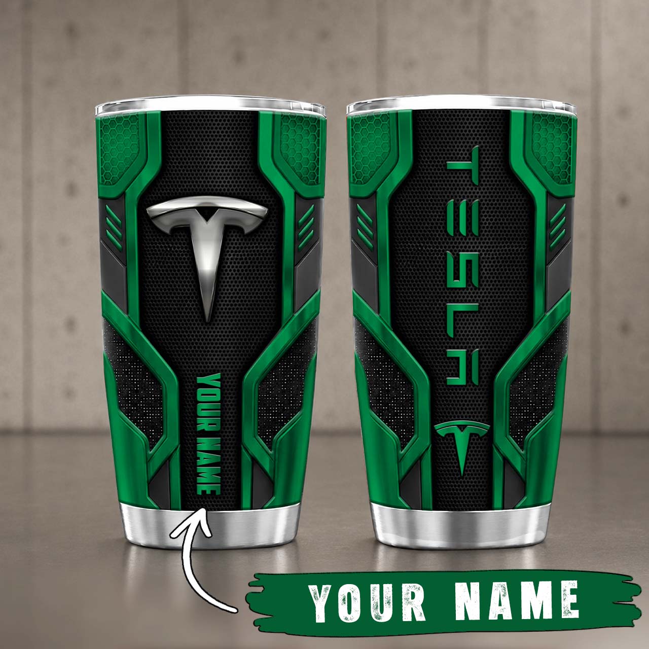 Gobelet Isotherme Tesla 20oz | Mug de Voyage Armure Carbone 3D – Image 7