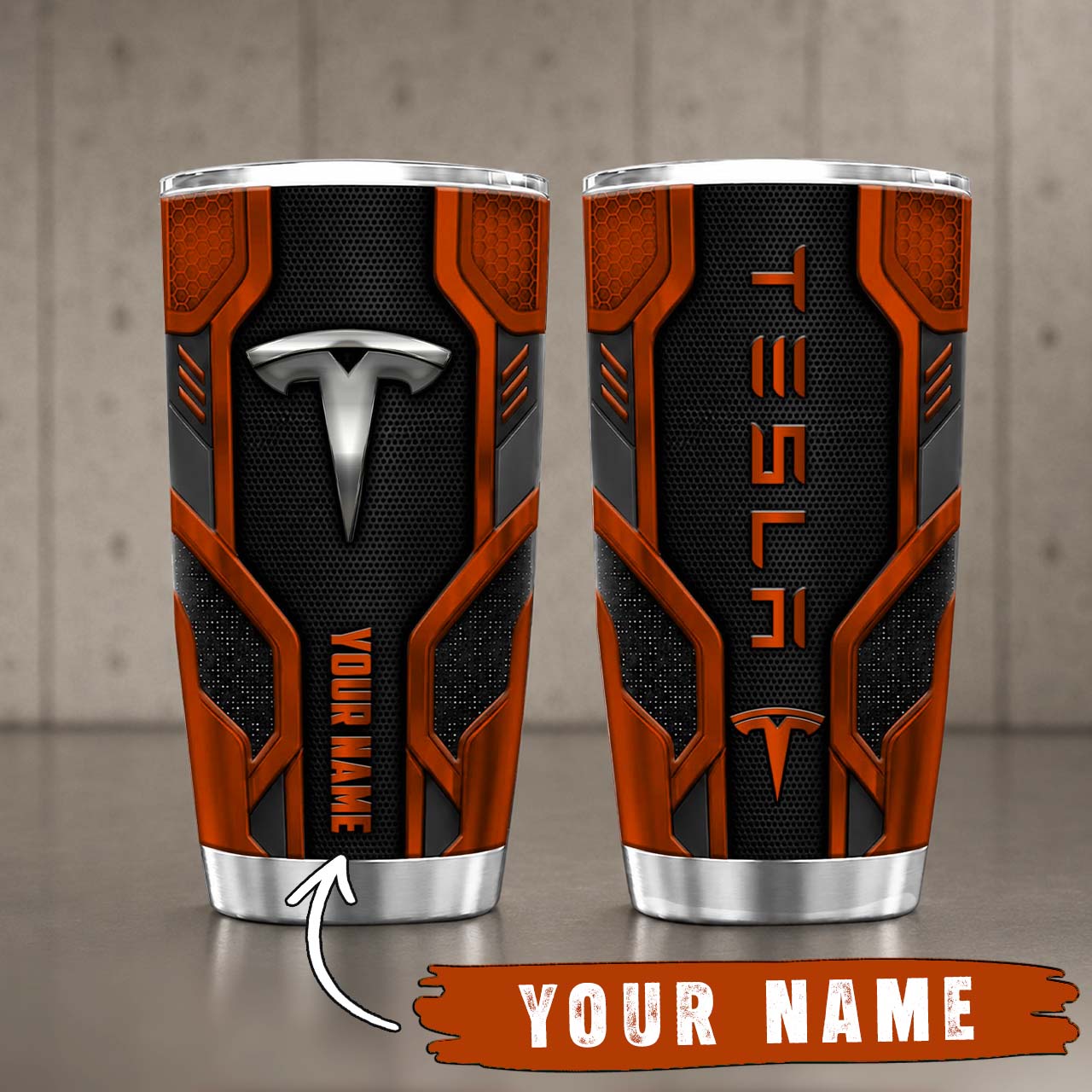 Gobelet Isotherme Tesla 20oz | Mug de Voyage Armure Carbone 3D – Image 4