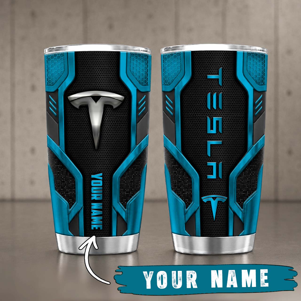 Gobelet Isotherme Tesla 20oz | Mug de Voyage Armure Carbone 3D – Image 3