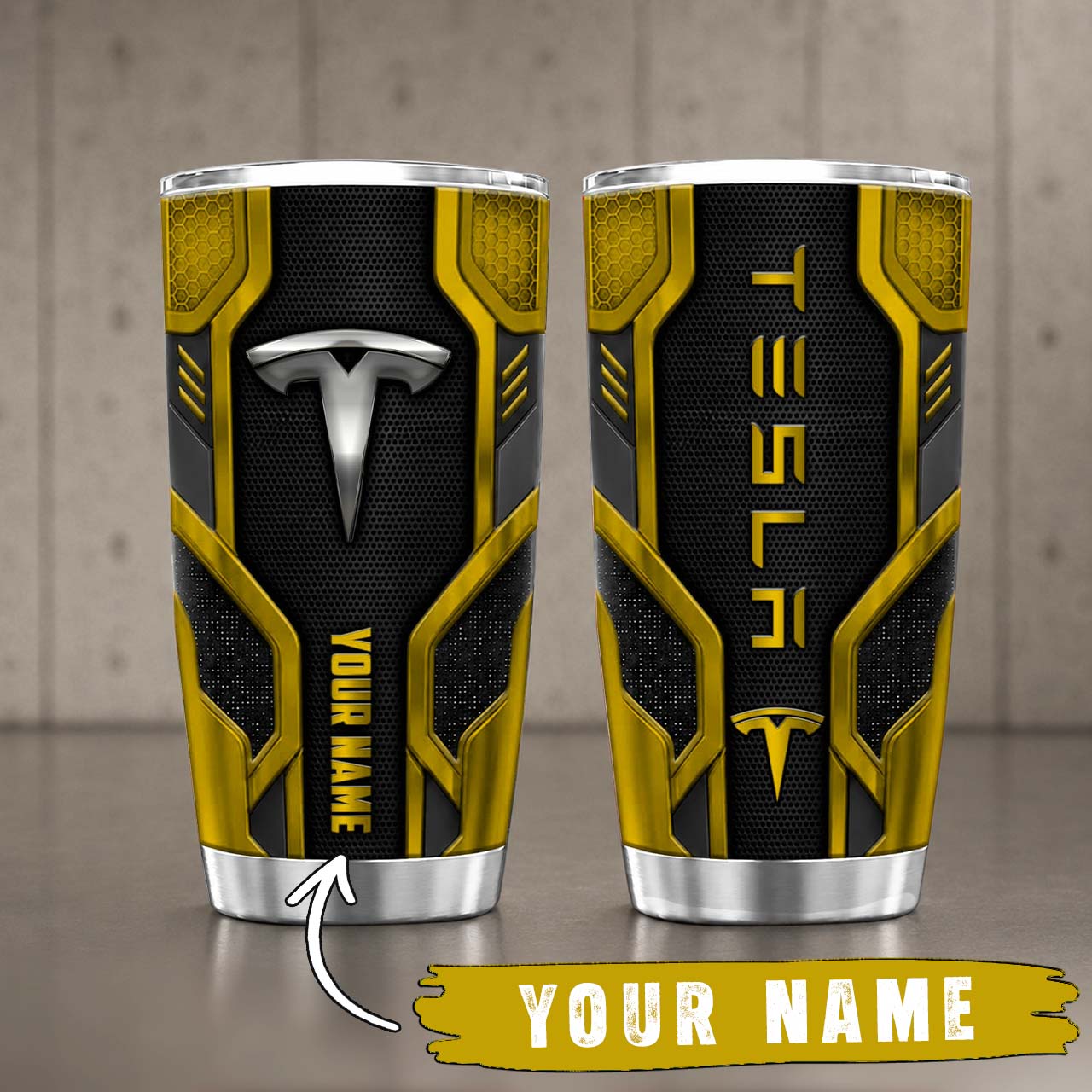 Gobelet Isotherme Tesla 20oz | Mug de Voyage Armure Carbone 3D – Image 2