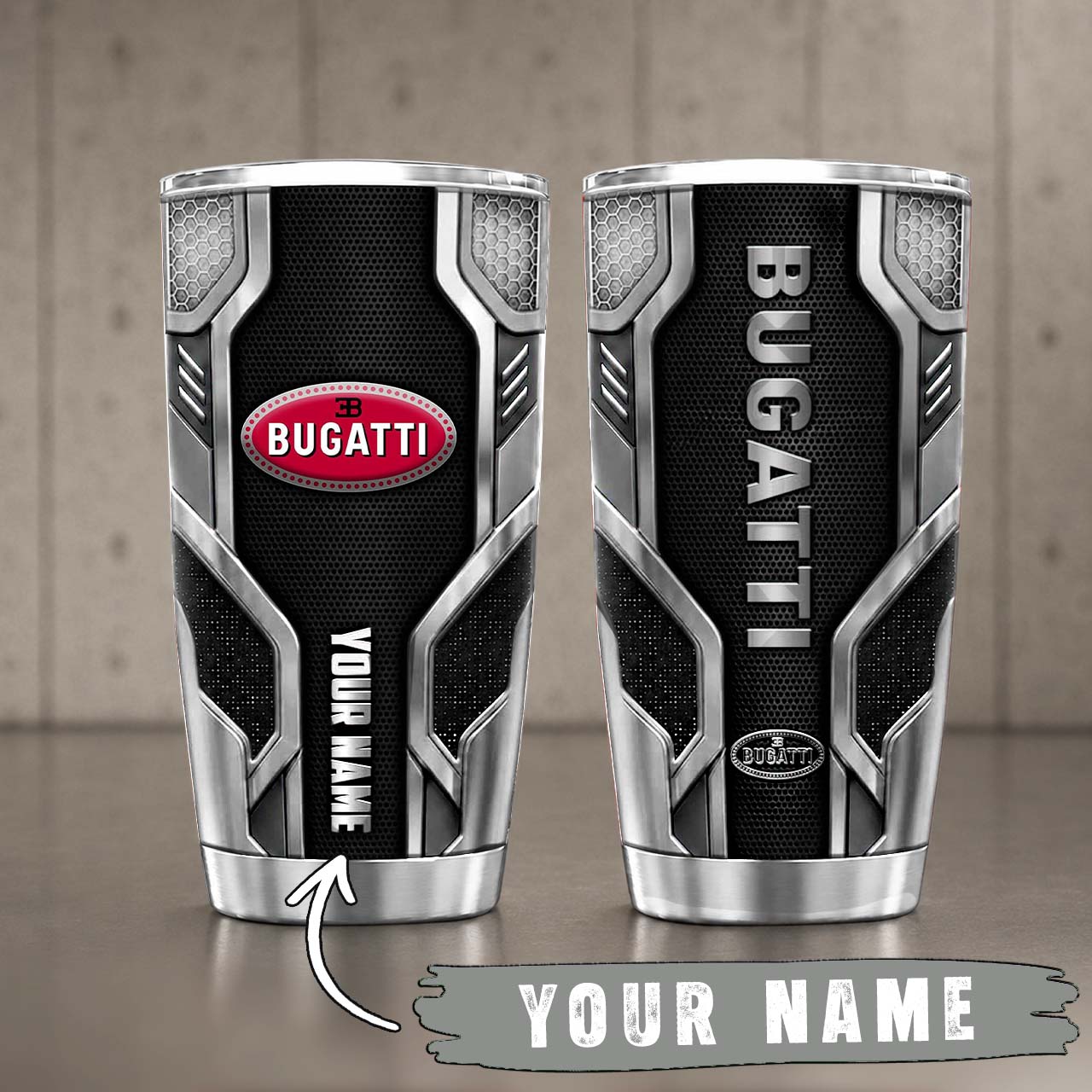 Gobelet Isotherme Bugatti 20oz | Mug de Voyage Armure Carbone 3D – Image 6