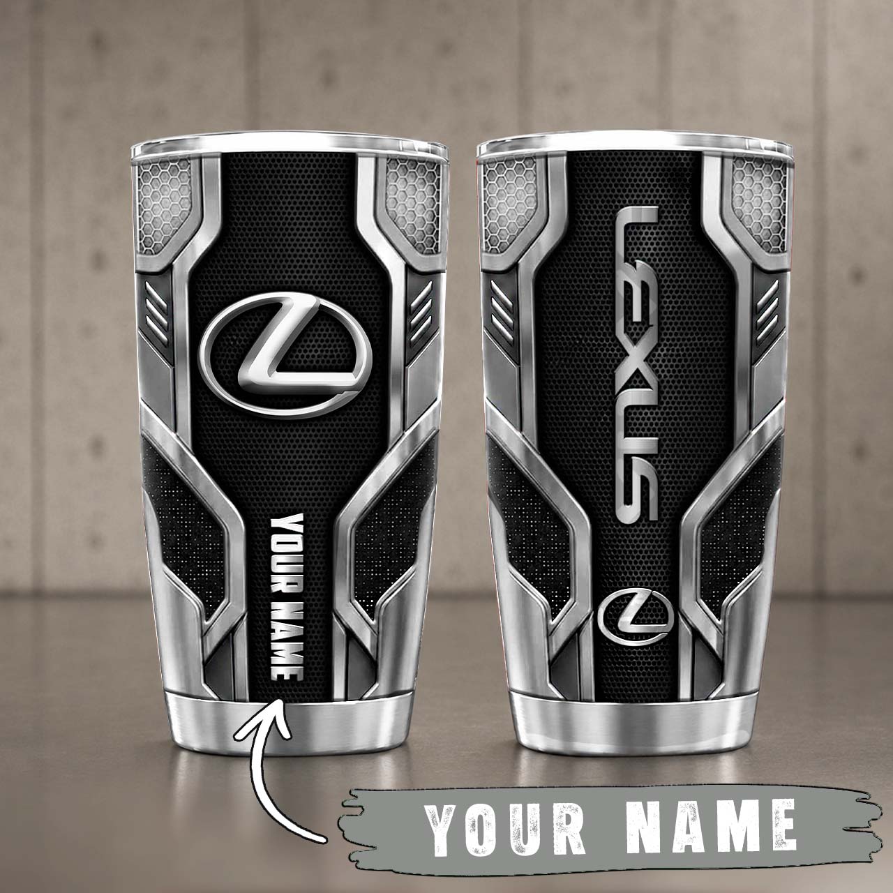 Gobelet Isotherme Lexus 20oz | Mug de Voyage Armure Carbone 3D – Image 6