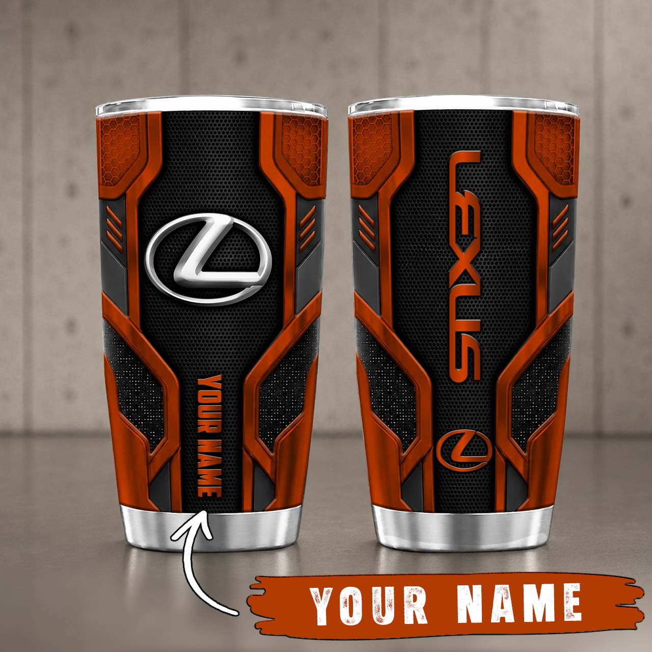 Gobelet Isotherme Lexus 20oz | Mug de Voyage Armure Carbone 3D – Image 4